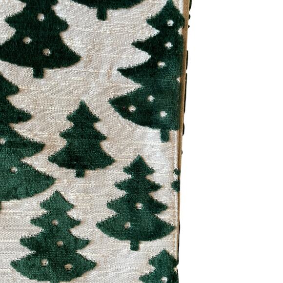 Green Velvet Christmas Tree Table Runner 16x90 Made in Belgium New - Picture 12 of 12